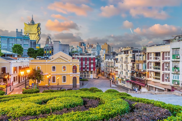 Photo beautiful cityscape of macau downtown city skyline