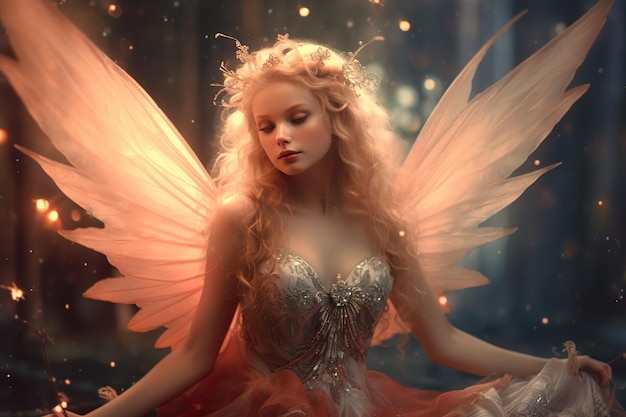 Beautiful and classy image of fairy girl generated by AI