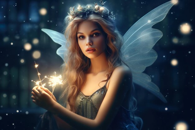 Beautiful and classy image of fairy girl generated by AI