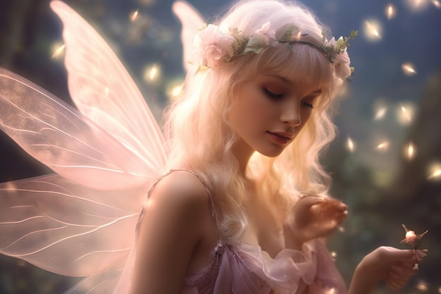 Beautiful and classy image of fairy girl generated by AI