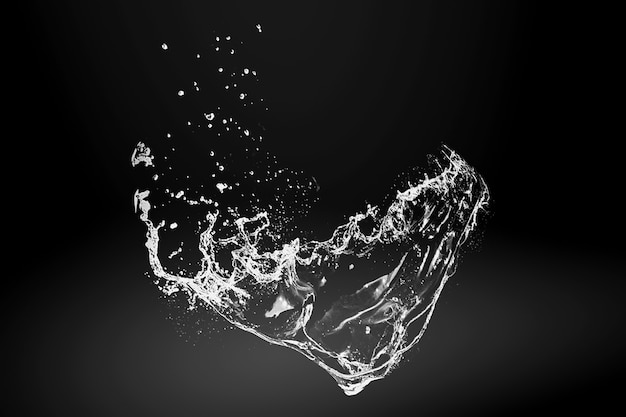 Beautiful clean water splash on dark background