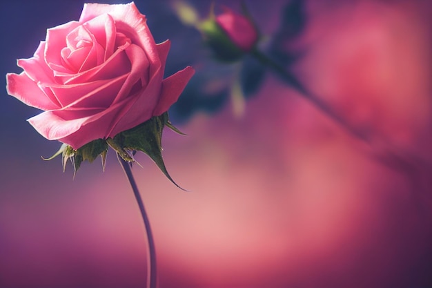 Beautiful close up macro shot of pink rose flowers as background