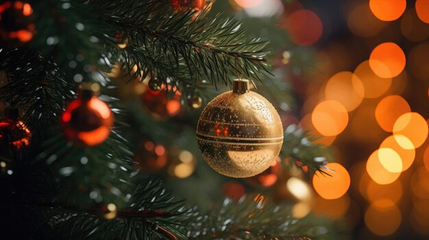 Foto un bellissimo primo piano di un albero di natale