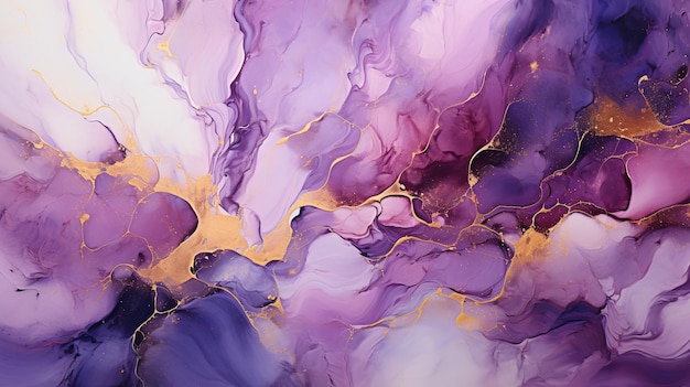 Beautiful closeup painting made of alcohol ink