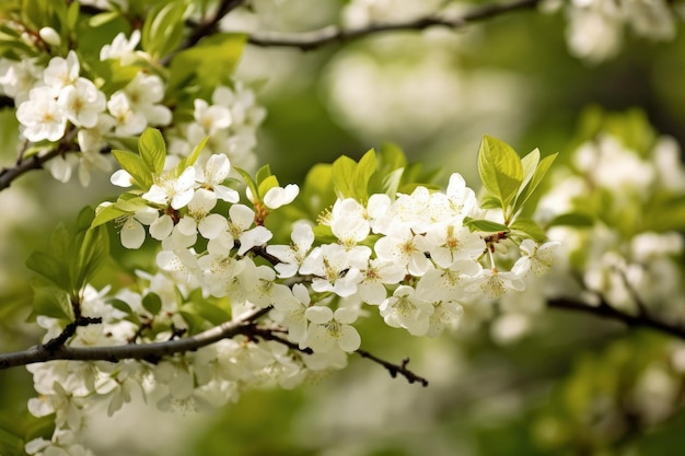 Красивое цветущее весеннее дерево крупным планом