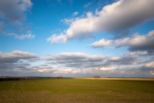 Beautiful clouds on blue sky field