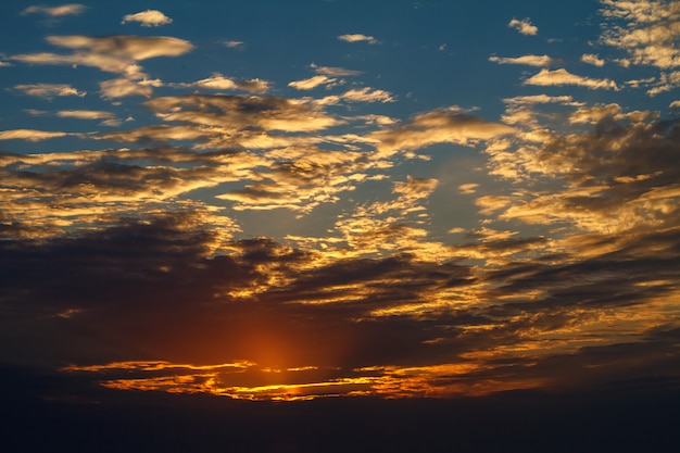 beautiful clouds on blue sky during sunset