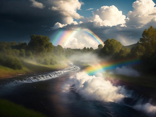 The beautiful clouds and rainbows