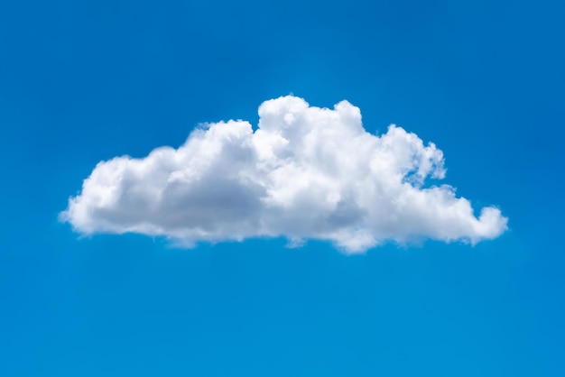 Beautiful cloudscape of nature single white cloud on blue sky background