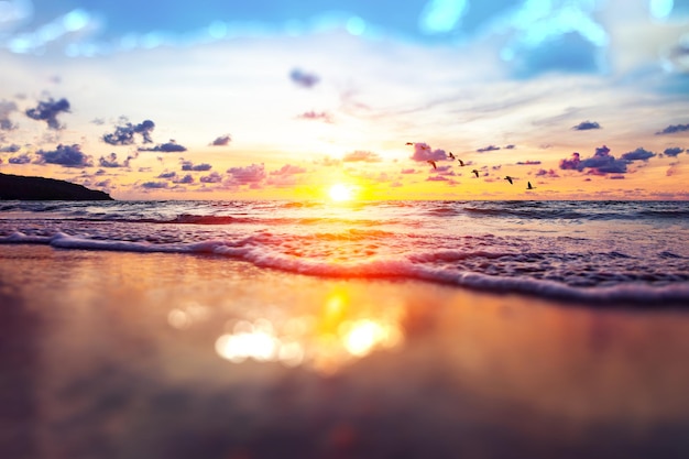 Beautiful cloudy landscape over the sea