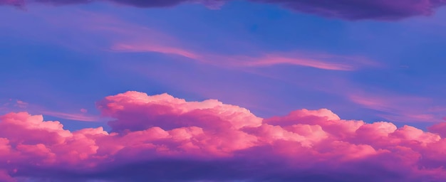 beautiful cloudy sky with pastel colors, pink and purple