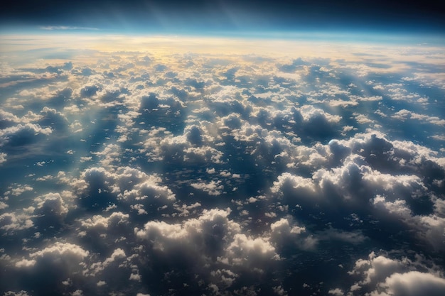 美しい雲の空と日没