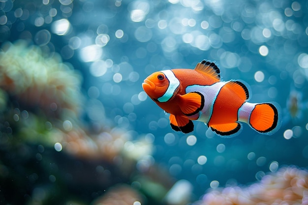 Beautiful clownfish undersea