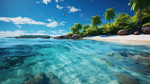 Foto bella spiaggia costiera isola