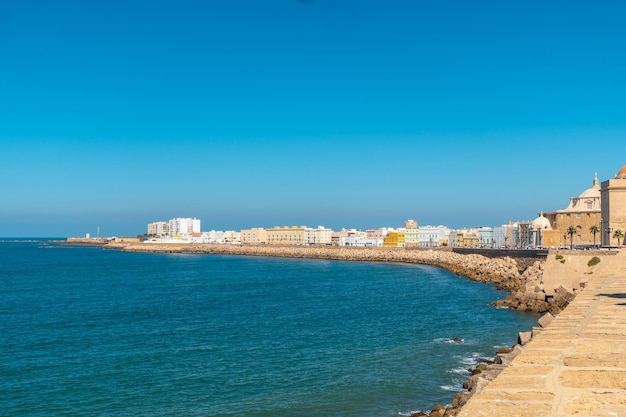 Beautiful coast of the tourist city of cadiz in andalusia tourism in summer