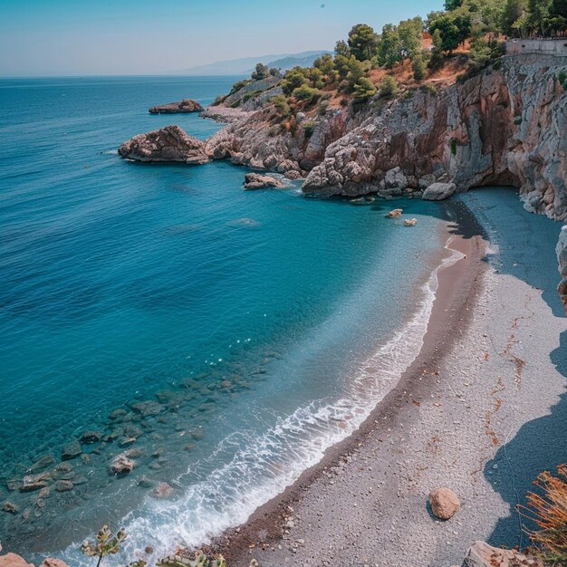 Beautiful Coastal Scene at Antalya Konyaalti Beach