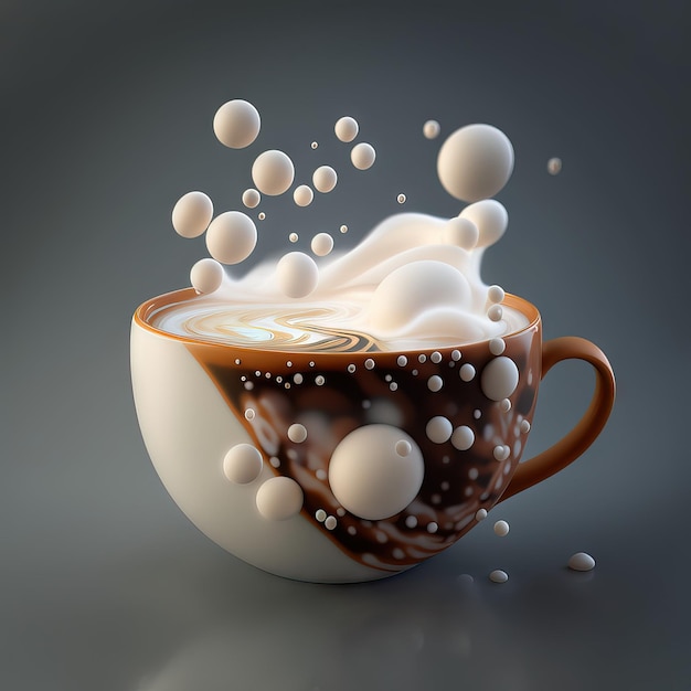 Photo beautiful coffee cup with milk abstract