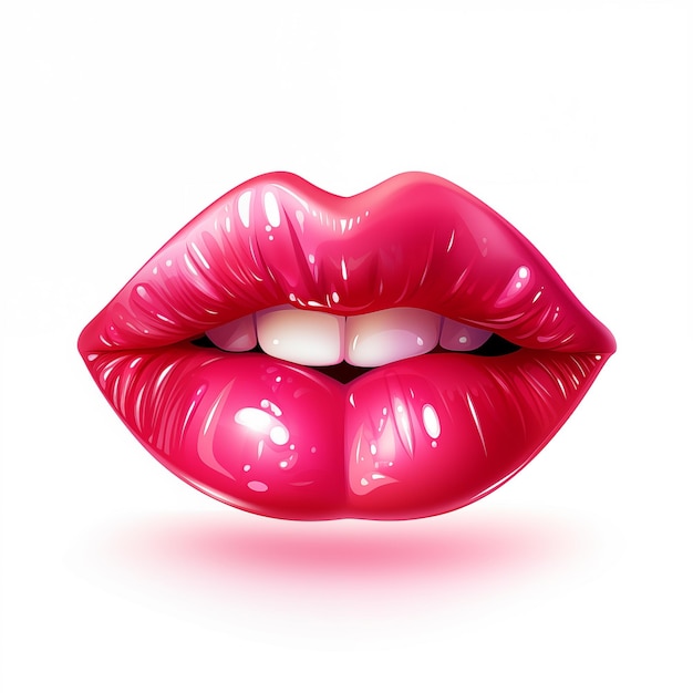 사진 아름다운 색의 입술, 매운 빛나는 빛나는 여성 입술, 메이크업, 립스틱, 키스 및 메이크업 마법