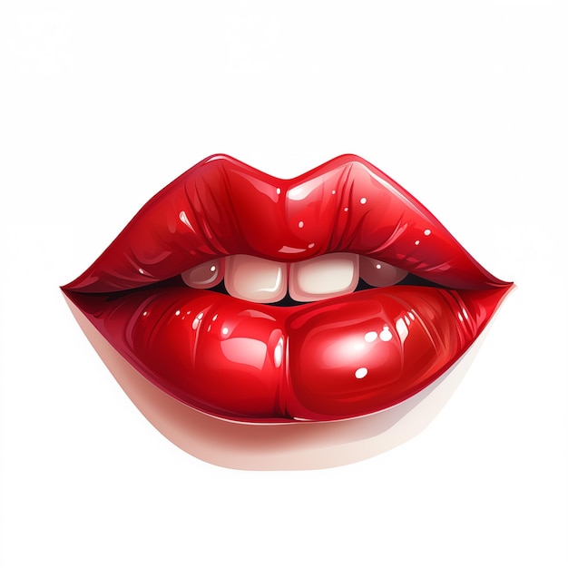 Photo beautiful color lips juicy glossy glittery female lips makeup lipstick kisses and makeup magic