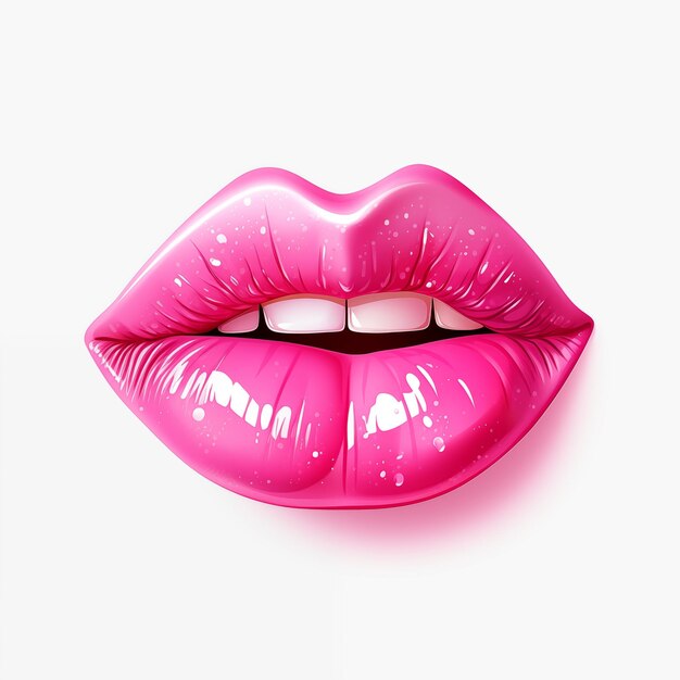 Photo beautiful color lips juicy glossy glittery female lips makeup lipstick kisses and makeup magic