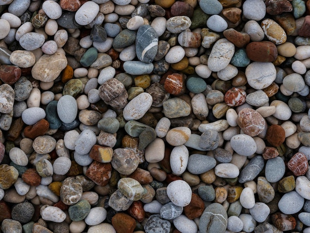 Beautiful color pebbles on the beach