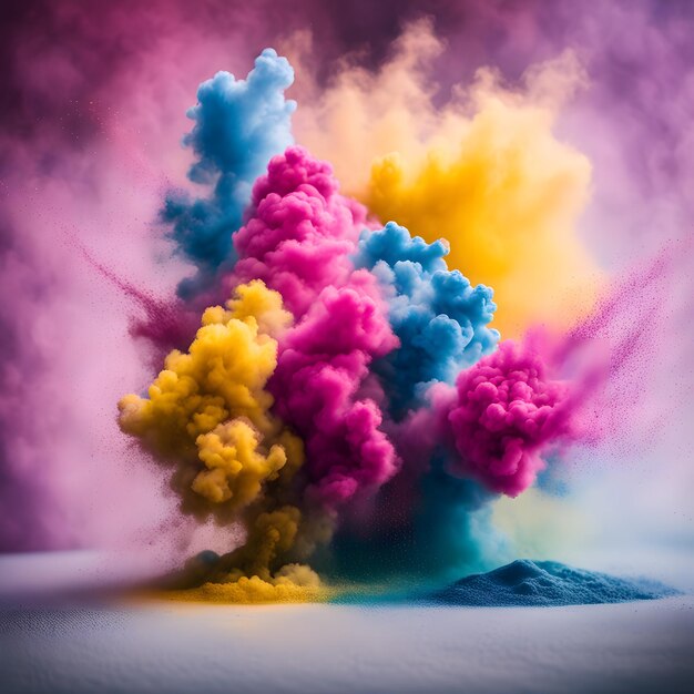 Beautiful Colored powder explosion art Generative AI