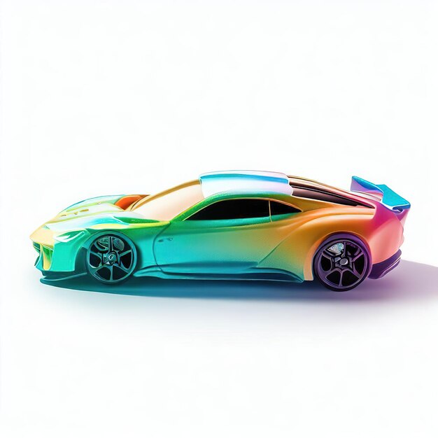 Premium Photo | Beautiful colored sports car with white background