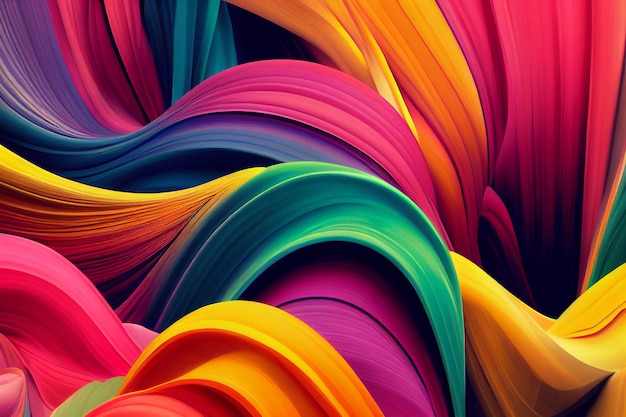 Foto rendering 3d di bella carta da parati astratta colorata