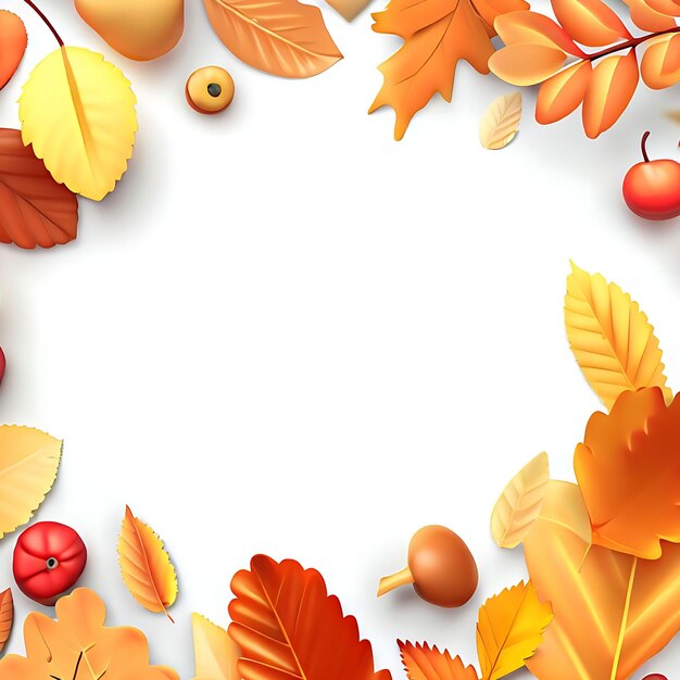 Красивые красочные осенние листья фона AIgenerated