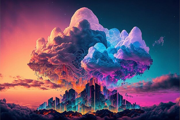 Beautiful colorful background clouds trading server