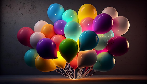 Beautiful colorful balloons Generative Ai