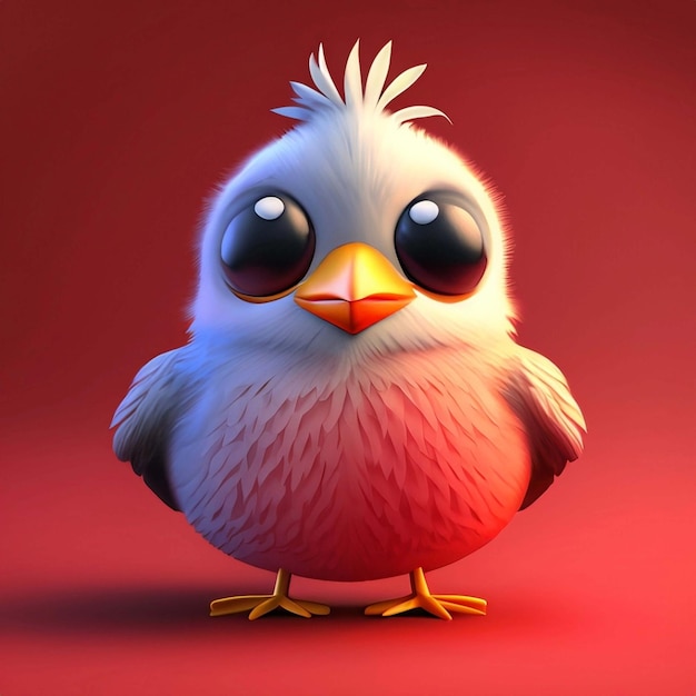 Beautiful colorful bird on color background Red robin Generative AI