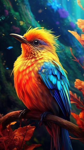 A beautiful colorful bird Generative Ai