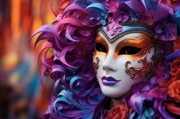 Beautiful colorful carnival mask