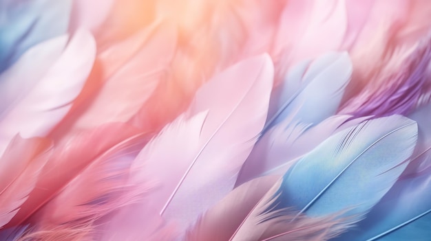 Beautiful colorful color feathers as background closeup