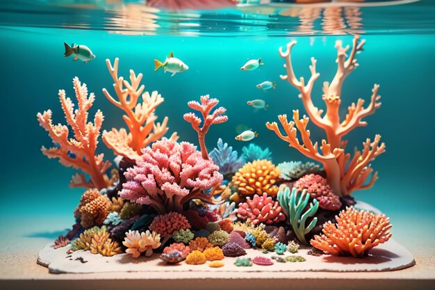 Beautiful colorful coral is the underwater world ecosystem fish habitat wallpaper background