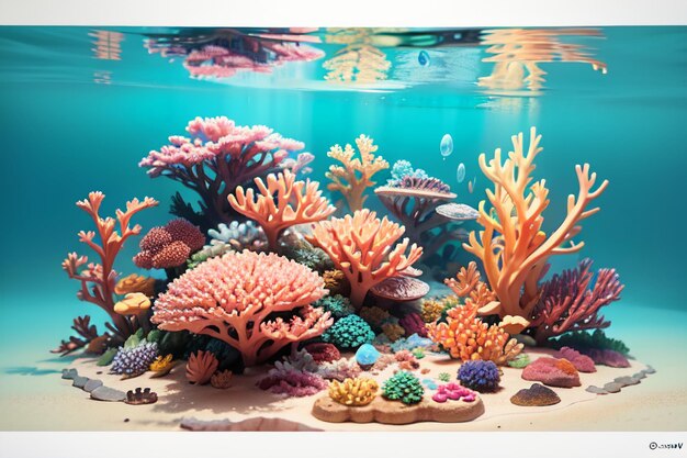 Beautiful colorful coral is the underwater world ecosystem fish habitat wallpaper background