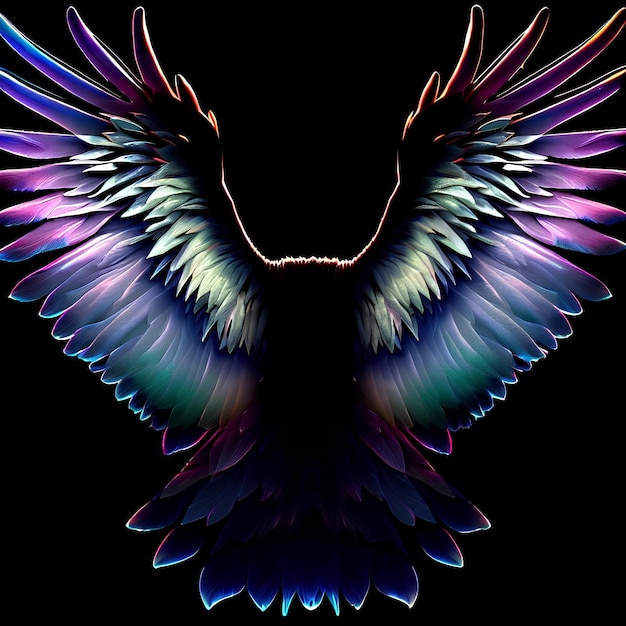 Beautiful colorful eagle wings for designing and creating art