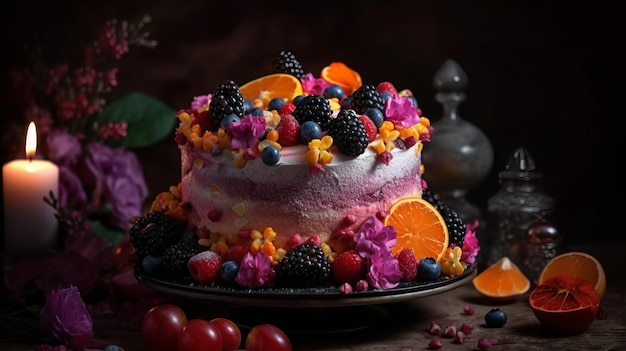 Beautiful Colorful Feminine Cake