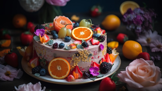 Beautiful Colorful Feminine Cake