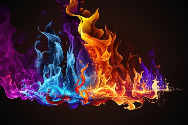 Beautiful colorful flame background