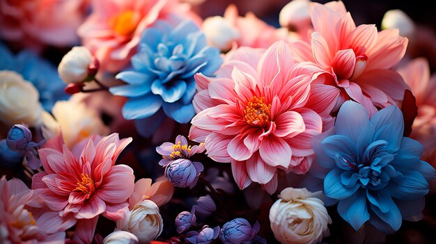 Photo beautiful colorful flowers background