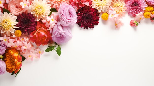 Beautiful colorful fresh flowers There is space to enter text website decoration Generative AI