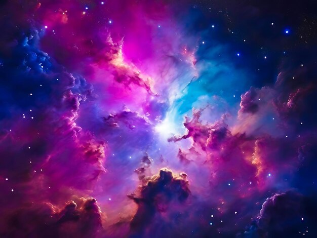 Beautiful colorful galaxy clouds nebula background wallpaper generative ai