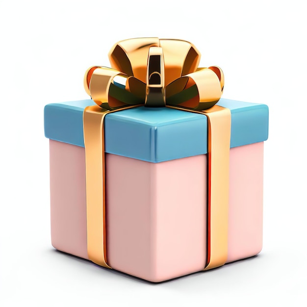 Beautiful and colorful gift box in white background