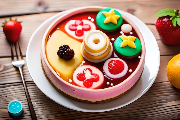 beautiful colorful glazed cake