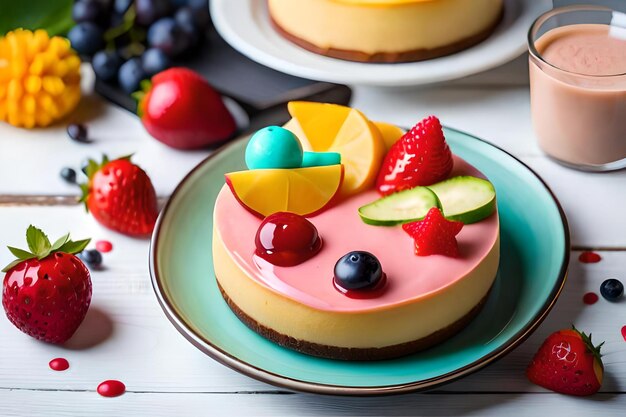 beautiful colorful glazed cake