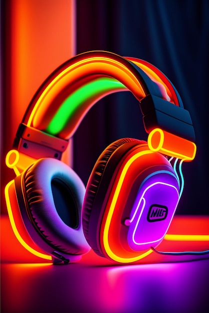 Beautiful colorful headphones