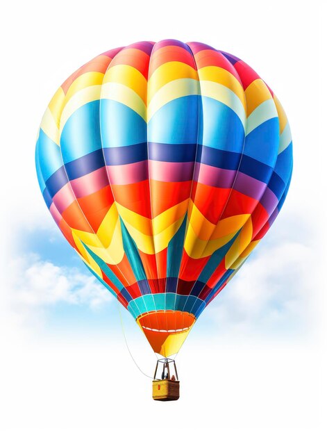 Beautiful colorful hot air balloon isolated on white background