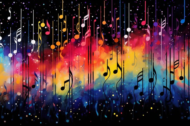 Photo beautiful and colorful music note and background ai generated